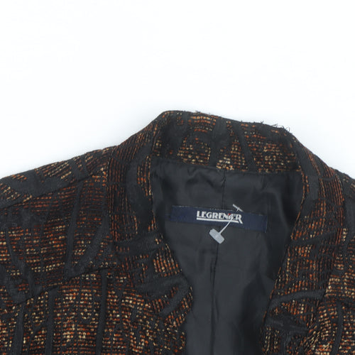 Legrener Women's Brown Geometric Tweed Blazer Size 12