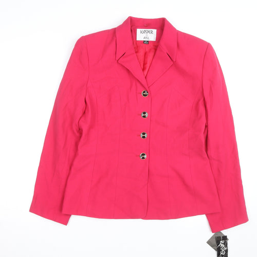 Kasper Women's Pink Crepe Single-Breasted Blazer Size 8