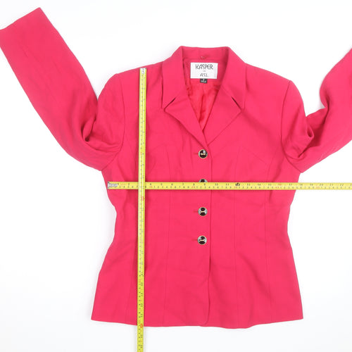 Kasper Women's Pink Crepe Single-Breasted Blazer Size 8