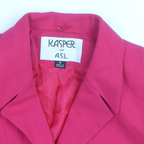 Kasper Women's Pink Crepe Single-Breasted Blazer Size 8
