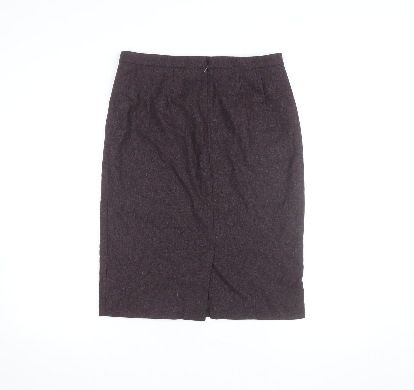 Jigsaw Women Brown Wool Pencil Skirt UK 12 Workwear Knee Length