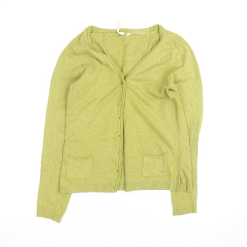 White Stuff Women's Green V-Neck Long Sleeve Cardigan Size 12