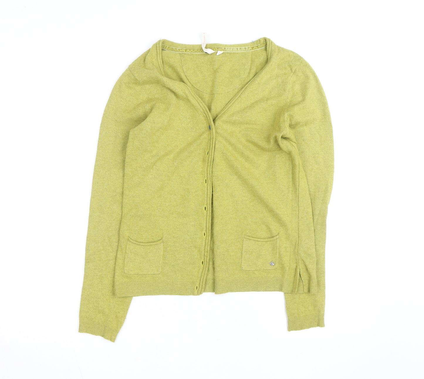 White Stuff Women's Green V-Neck Long Sleeve Cardigan Size 12