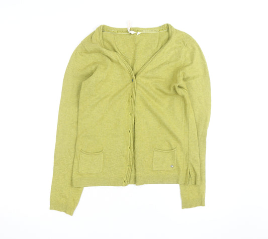 White Stuff Women's Green V-Neck Long Sleeve Cardigan Size 12