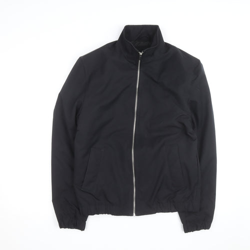 F&F Men's Black Bomber Jacket Size S Full Zip Polyester