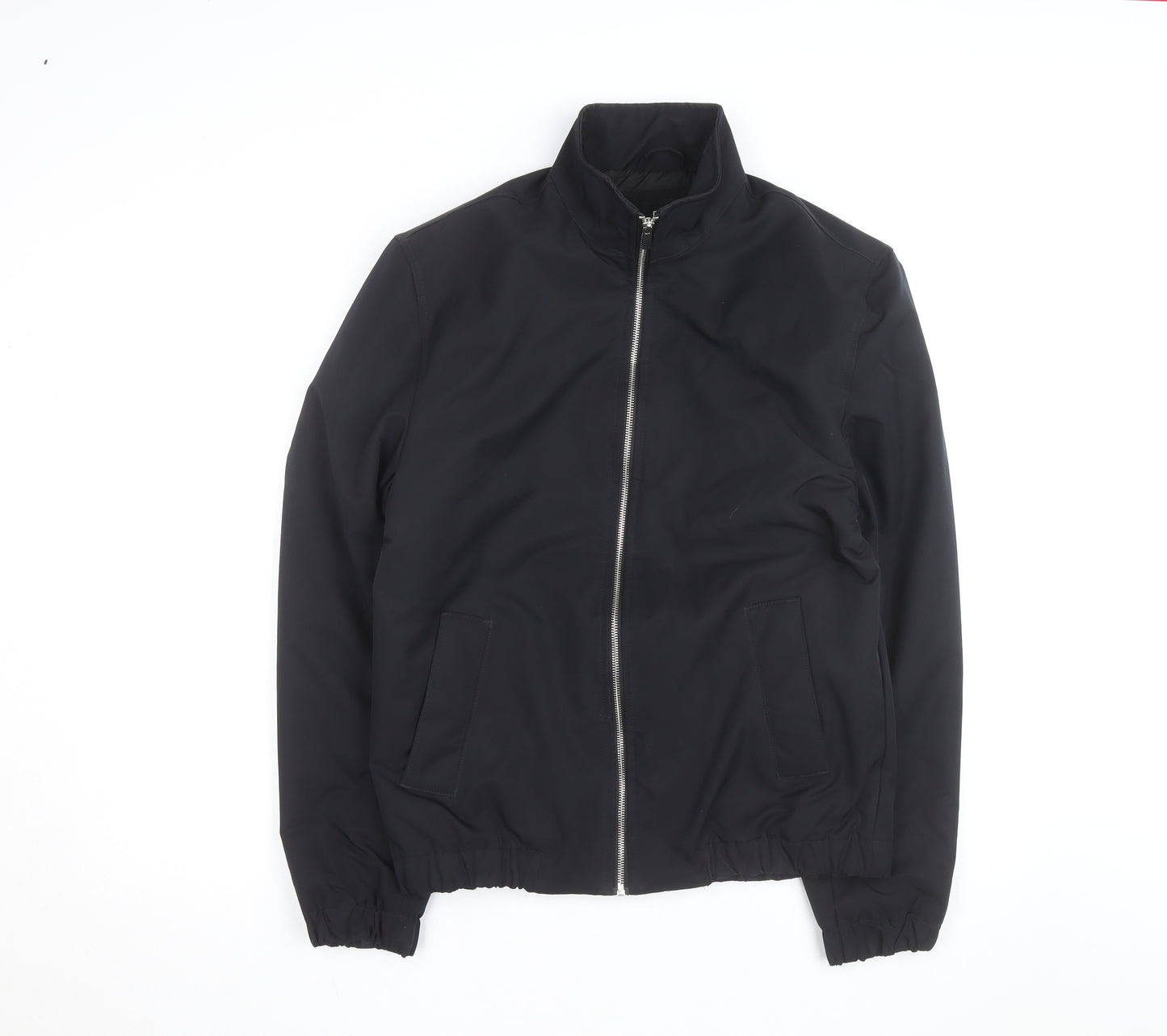 F&F Men's Black Bomber Jacket Size S Full Zip Polyester