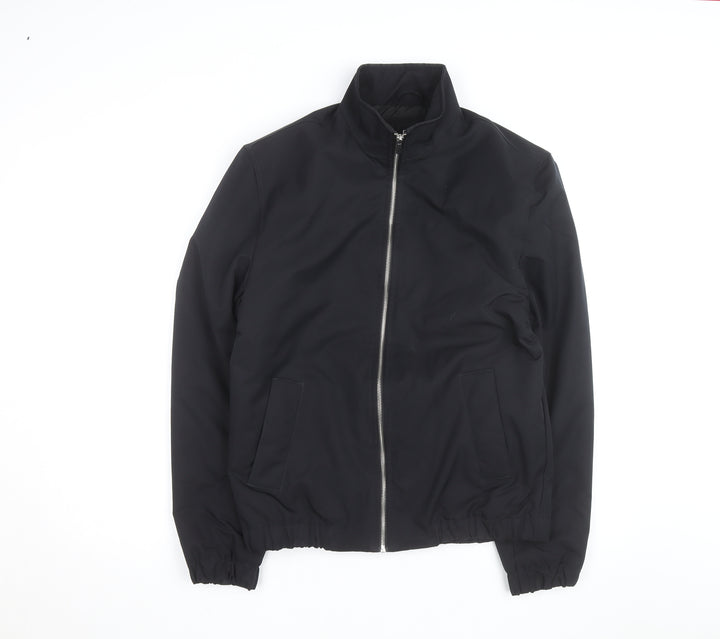 F&F Men's Black Bomber Jacket Size S Full Zip Polyester