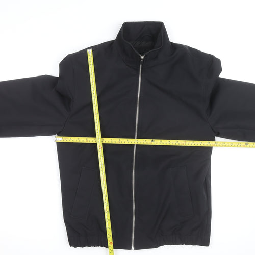 F&F Men's Black Bomber Jacket Size S Full Zip Polyester
