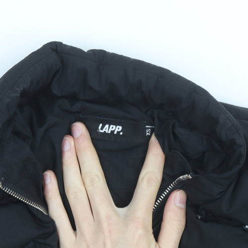 LAPP Womens Black XS Cropped Puffer Jacket with Zip and Pockets