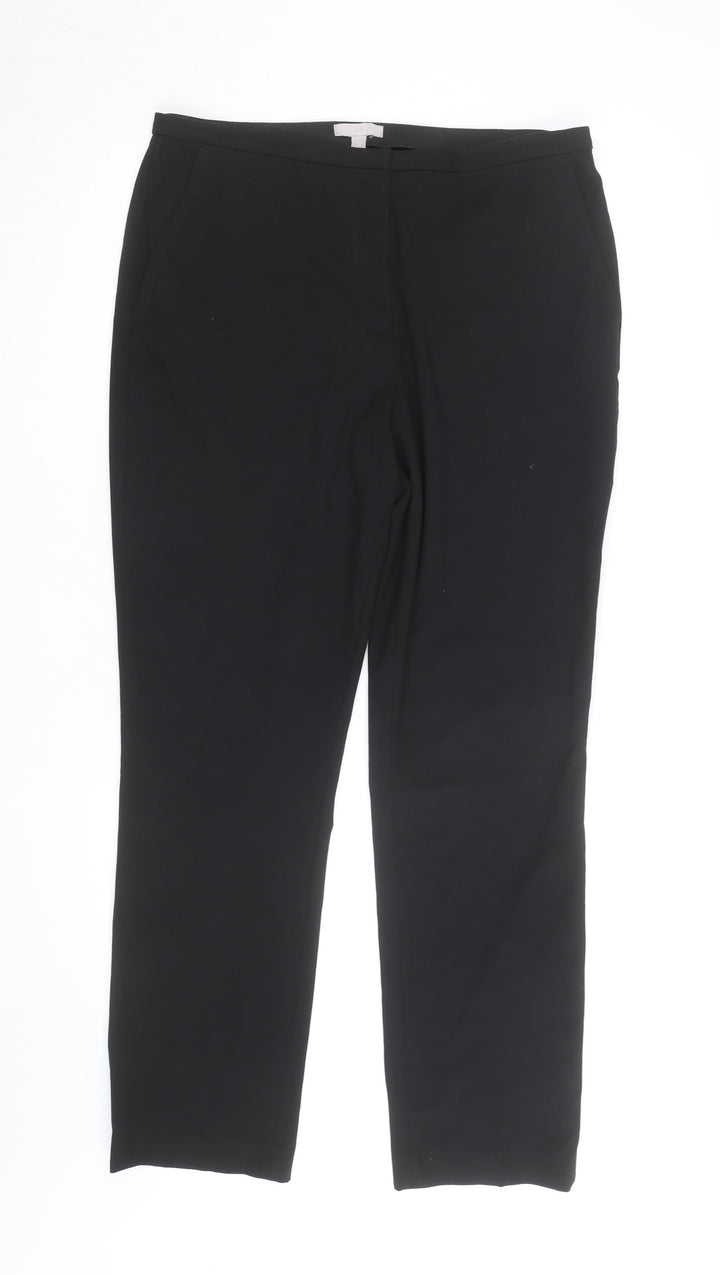 H&M Women Black Stretch Dress Pants Size 12 Straight Leg Trousers