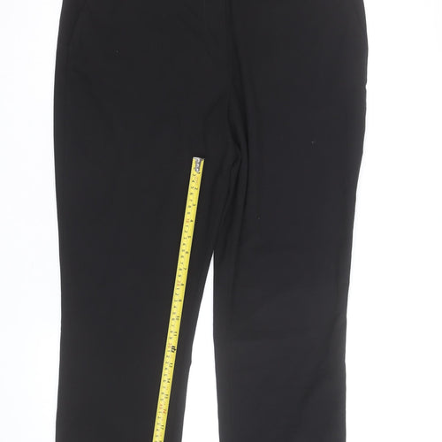 H&M Women Black Stretch Dress Pants Size 12 Straight Leg Trousers