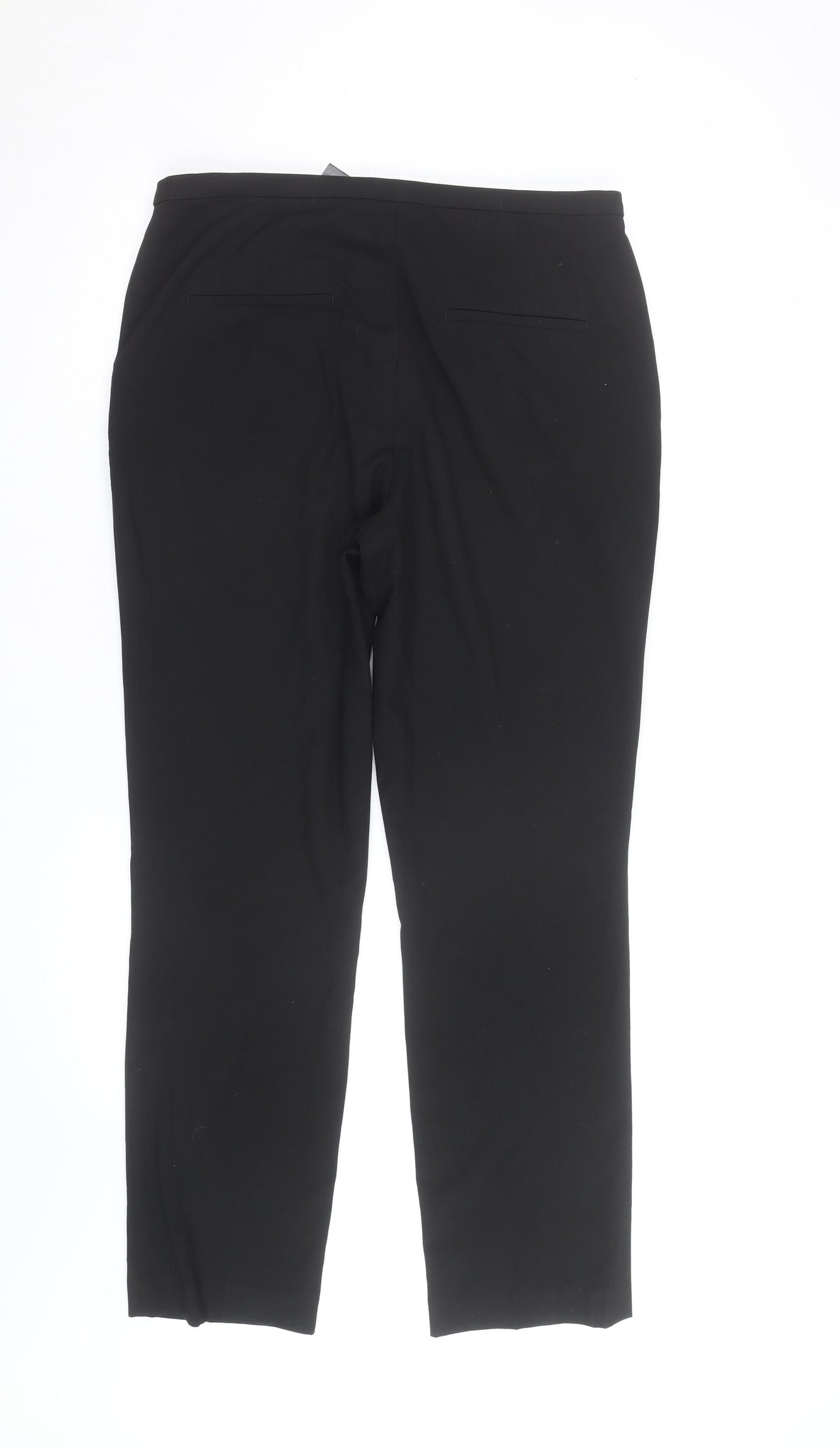 H&M Women Black Stretch Dress Pants Size 12 Straight Leg Trousers