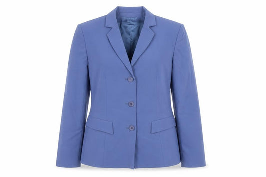 Front view of Jones New York Women Blue Petite 4P Classic Blazer Jacket