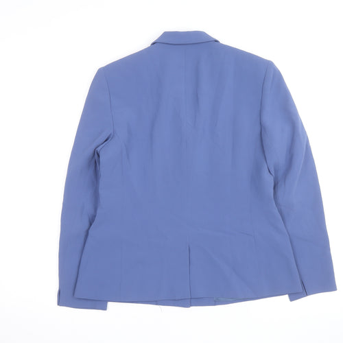 Jones New York Women Blue Petite 4P Classic Blazer Jacket