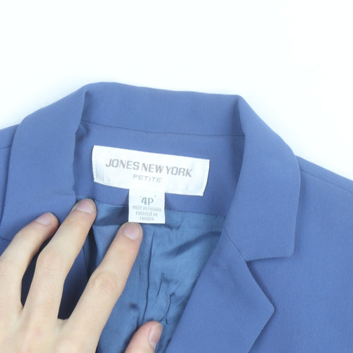 Jones New York Women Blue Petite 4P Classic Blazer Jacket