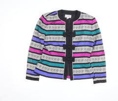 Adrianna Papell Women's Multicoloured Silk Bow Kimono Blouse Size 10