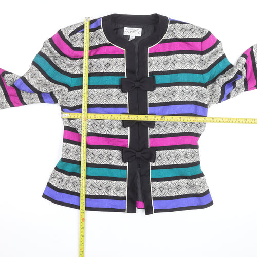 Adrianna Papell Women's Multicoloured Silk Bow Kimono Blouse Size 10