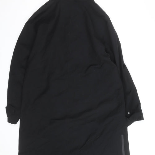 Jaeger Women's Black Waterproof Long Hooded Rain Coat Size 8