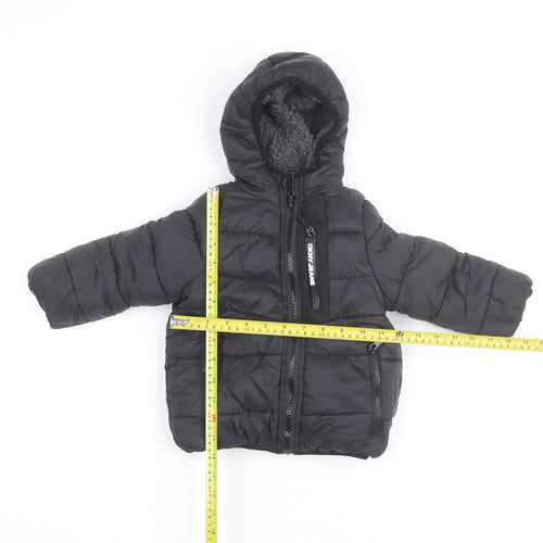 DKNY Jeans Boys Black Hooded Puffer Jacket 2 Years Winter Coat
