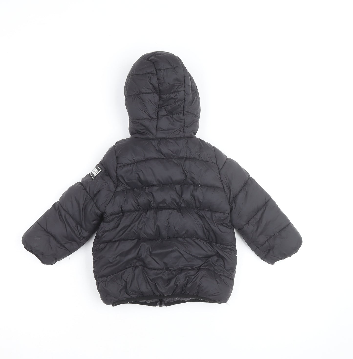 DKNY Jeans Boys Black Hooded Puffer Jacket 2 Years Winter Coat