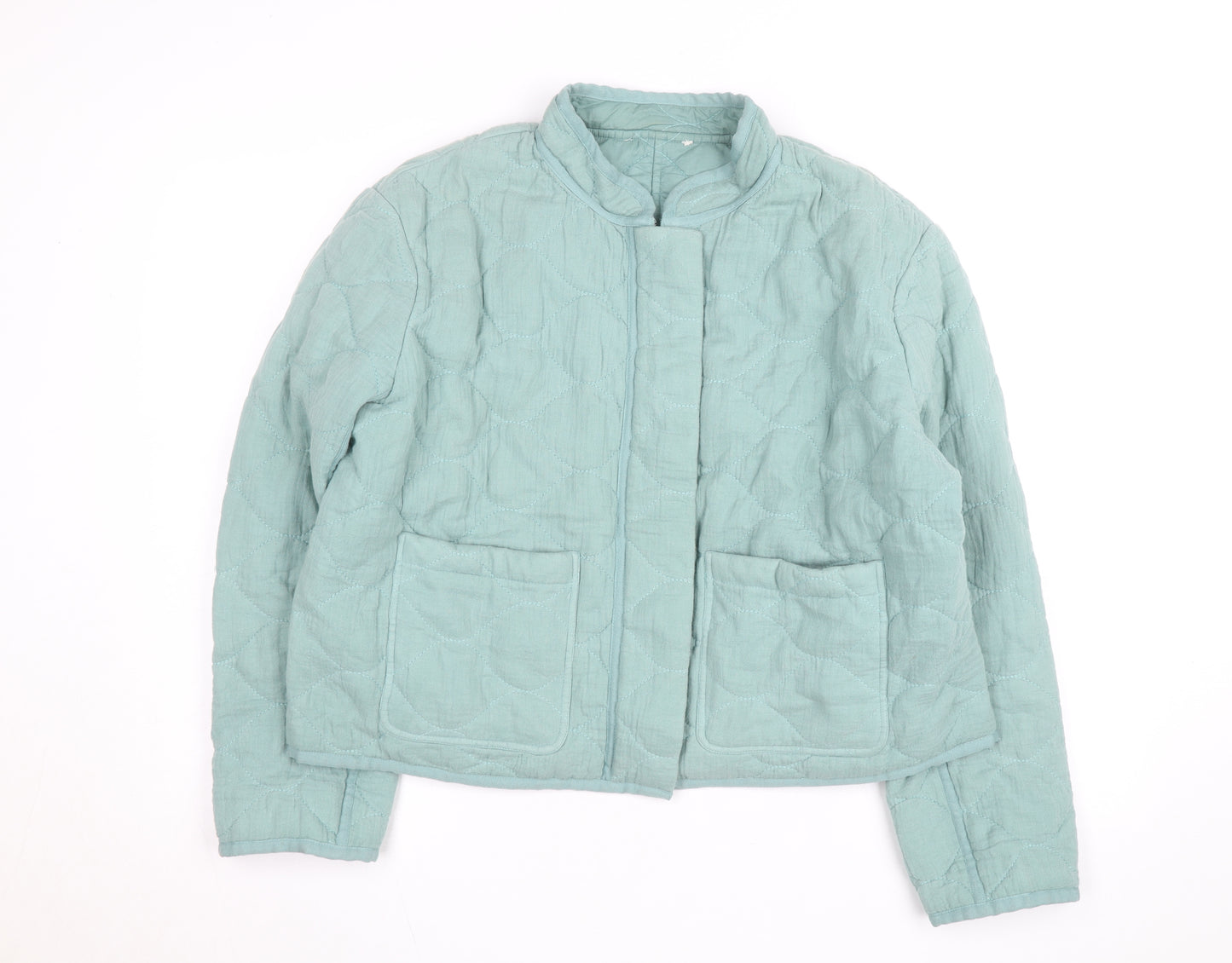 Marks and Spencer Women’s Sea Green Quilted Cotton Jacket Size 14