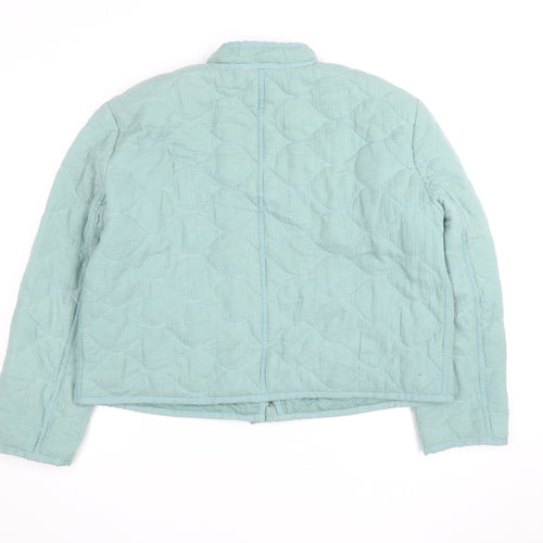 Marks and Spencer Women’s Sea Green Quilted Cotton Jacket Size 14