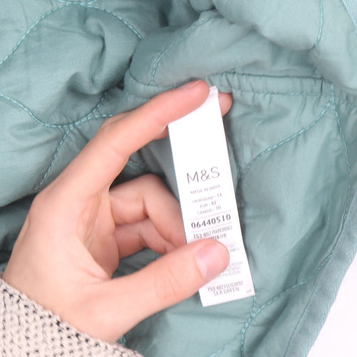 Marks and Spencer Women’s Sea Green Quilted Cotton Jacket Size 14