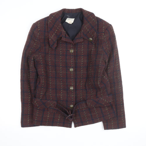 Relance Womens Multicoloured Wool Blend Tweed Blazer Jacket Size Regular