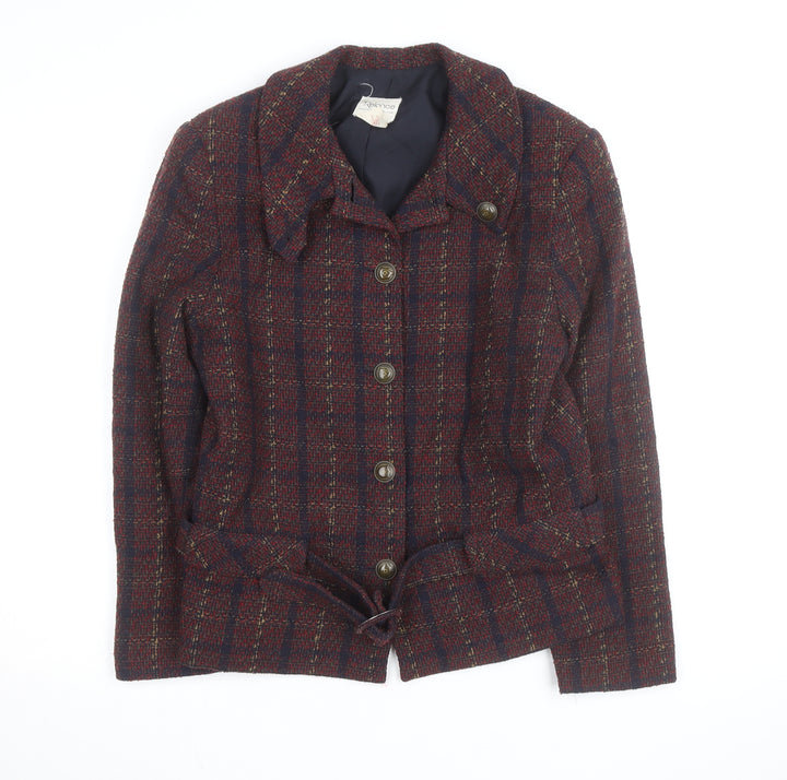 Relance Womens Multicoloured Wool Blend Tweed Blazer Jacket Size Regular