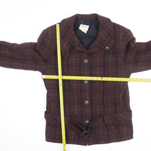 Relance Womens Multicoloured Wool Blend Tweed Blazer Jacket Size Regular