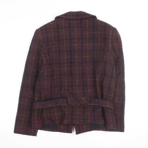 Relance Womens Multicoloured Wool Blend Tweed Blazer Jacket Size Regular