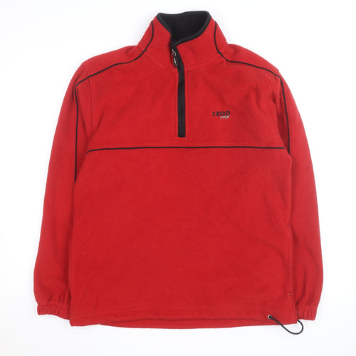 Izod Men's Red Fleece 1/4 Zip Pullover Jacket Size M