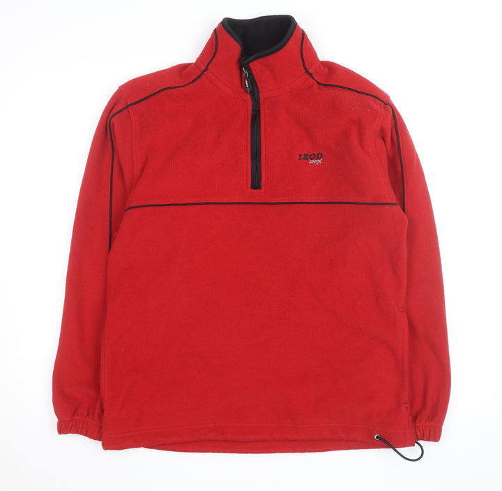 Izod Men's Red Fleece 1/4 Zip Pullover Jacket Size M