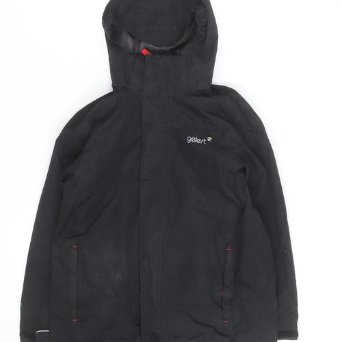 Gelert Boys Black Waterproof Hooded Rain Coat Jacket 11-12 Years