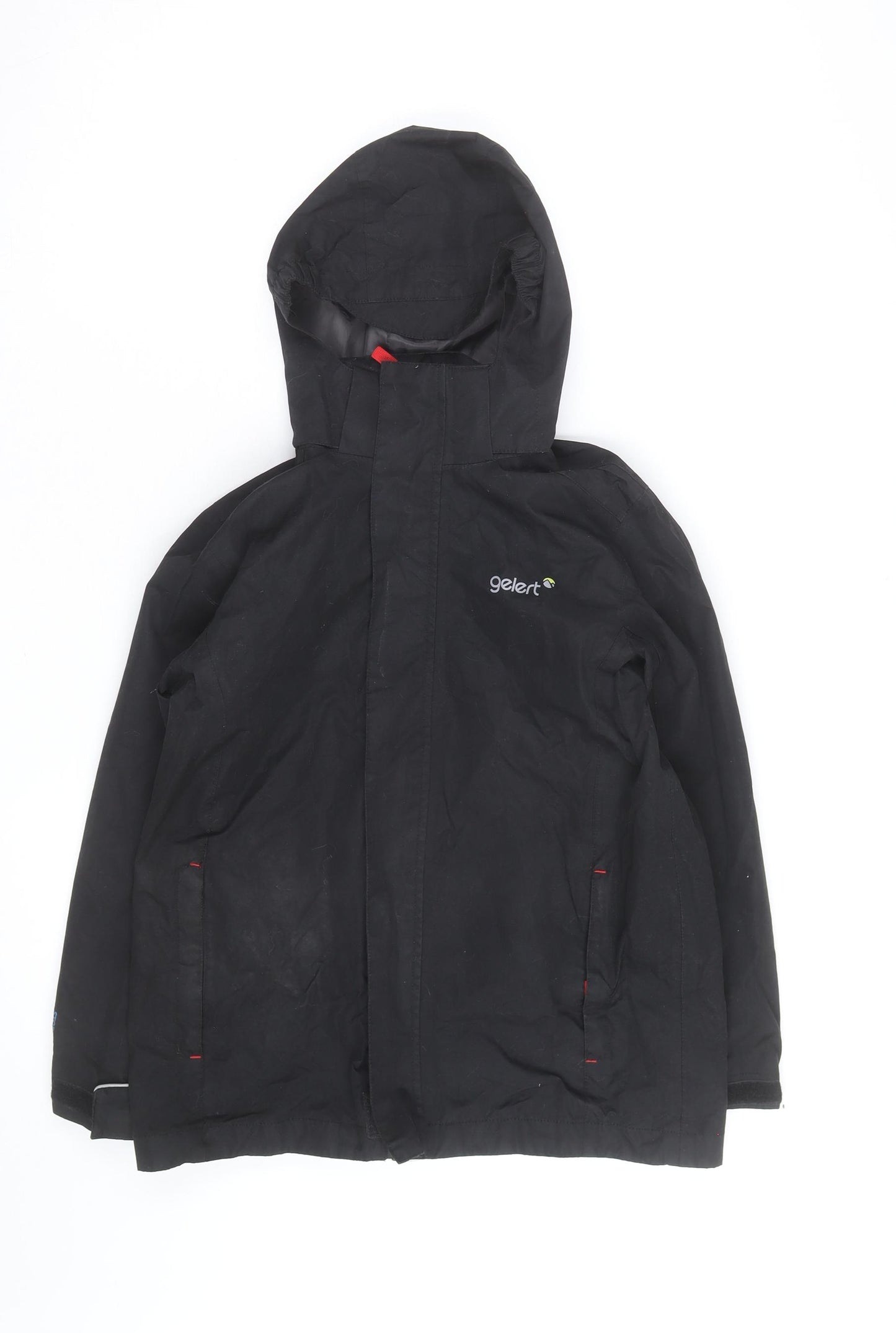 Gelert Boys Black Waterproof Hooded Rain Coat Jacket 11-12 Years