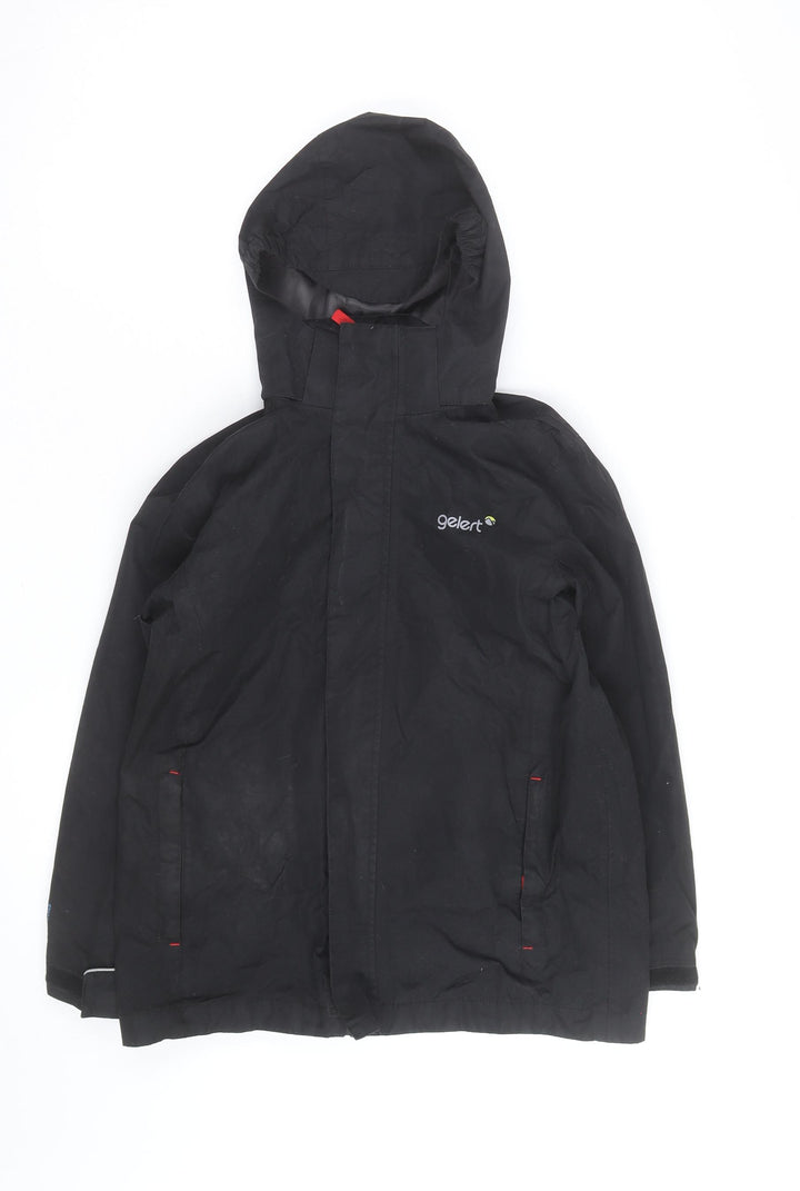 Gelert Boys Black Waterproof Hooded Rain Coat Jacket 11-12 Years