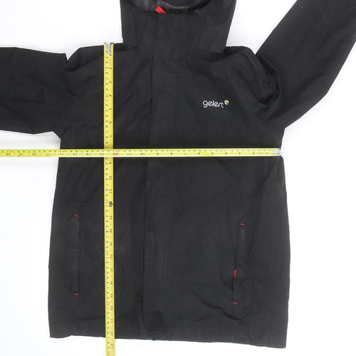 Gelert Boys Black Waterproof Hooded Rain Coat Jacket 11-12 Years