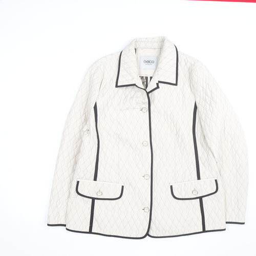 Gelco Outdoor Women’s Ivory Quilted Mid-Length Jacket Size 14