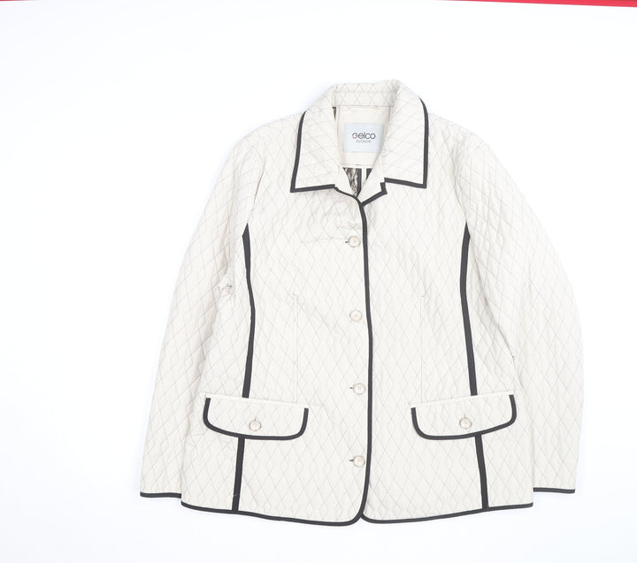 Gelco Outdoor Women’s Ivory Quilted Mid-Length Jacket Size 14