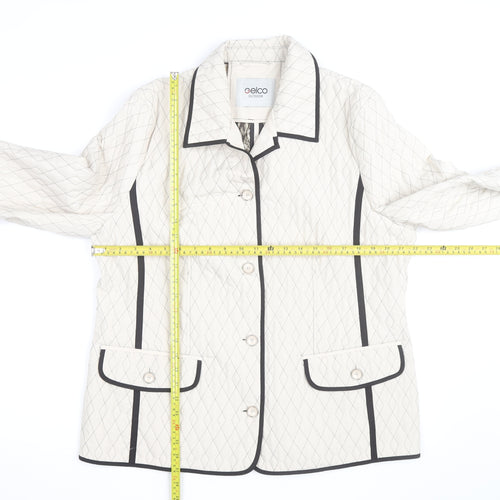Gelco Outdoor Women’s Ivory Quilted Mid-Length Jacket Size 14
