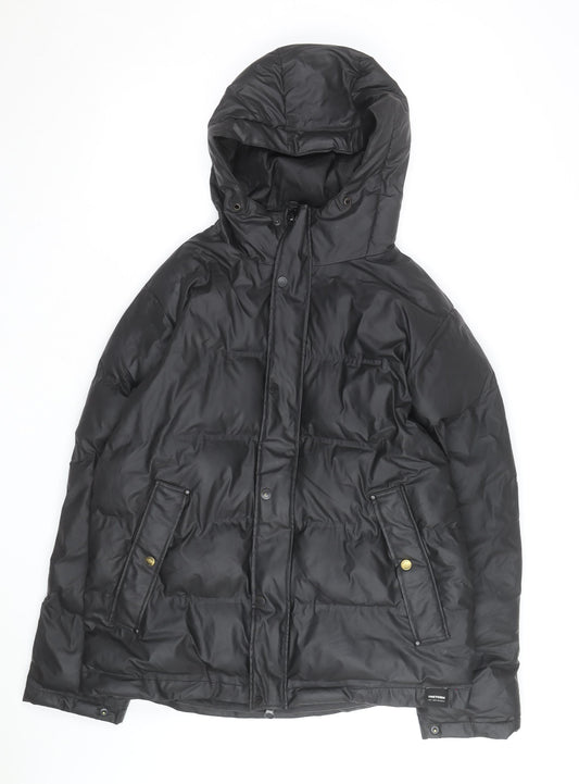 Tretorn Men's Black L Puffer Jacket Hooded Waterproof Winter Coat
