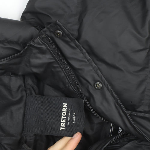 Tretorn Men's Black L Puffer Jacket Hooded Waterproof Winter Coat