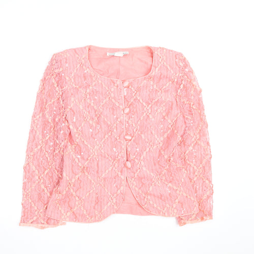Nancy Neil Women's Pink Lace Sequin Cardigan S Partywear