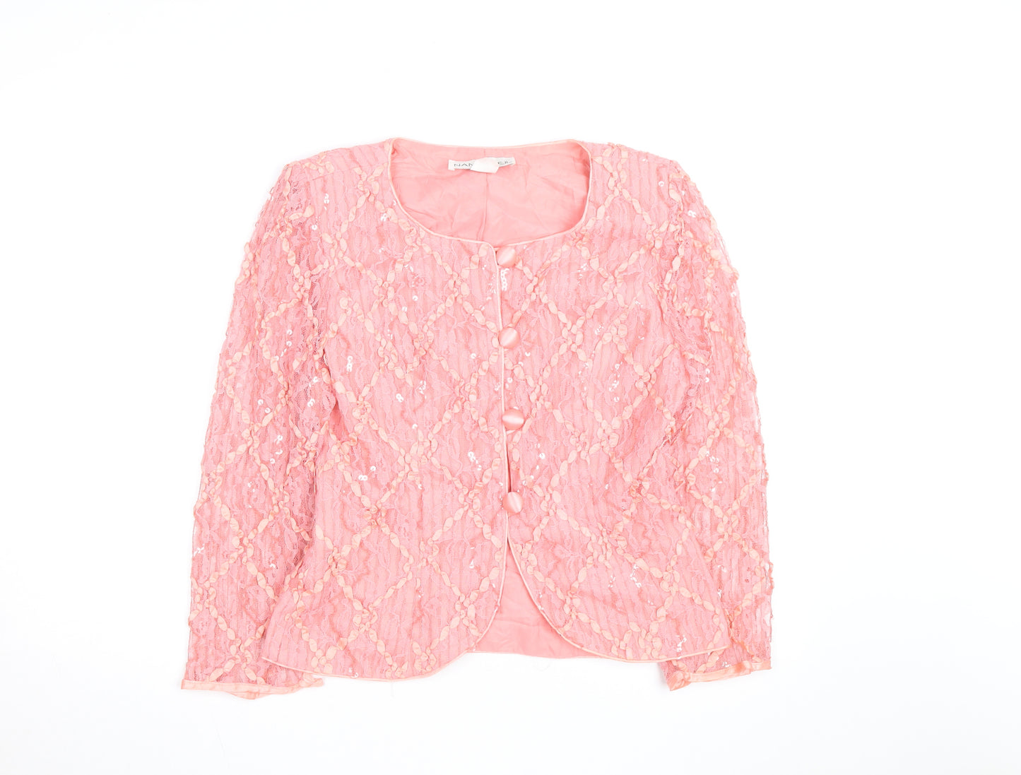 Nancy Neil Women's Pink Lace Sequin Cardigan S Partywear