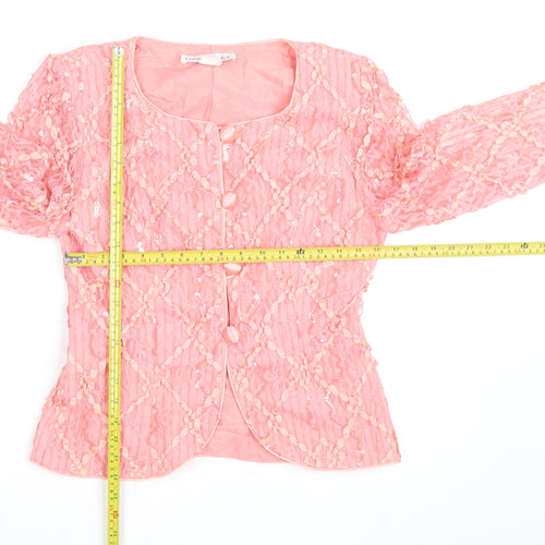 Nancy Neil Women's Pink Lace Sequin Cardigan S Partywear