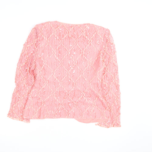 Nancy Neil Women's Pink Lace Sequin Cardigan S Partywear