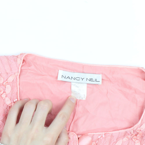 Nancy Neil Women's Pink Lace Sequin Cardigan S Partywear