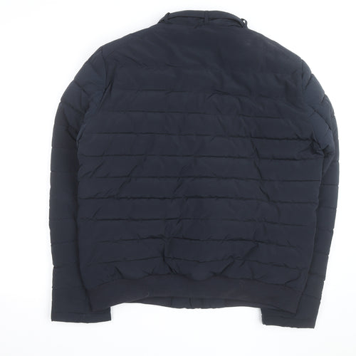 Superdry Men's Blue XL Puffer Jacket Stand-Up Collar Winter Coat