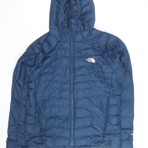 The North Face Men’s Blue L Hooded Puffer Jacket Lightweight Insulated
