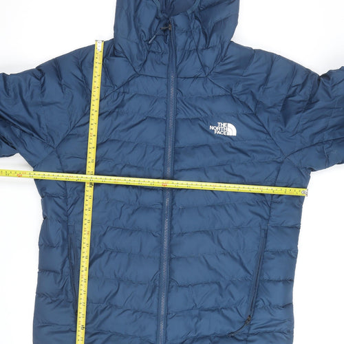 The North Face Men’s Blue L Hooded Puffer Jacket Lightweight Insulated